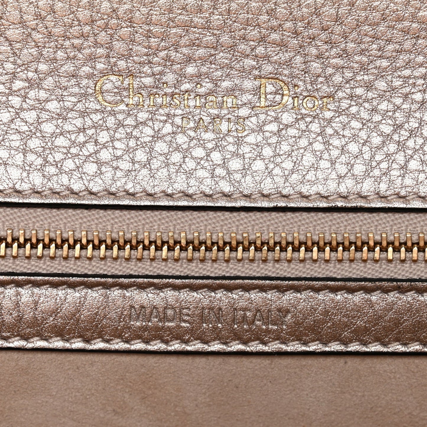 Metallic Grained Calfskin Small Diorama Flap Bag Copper