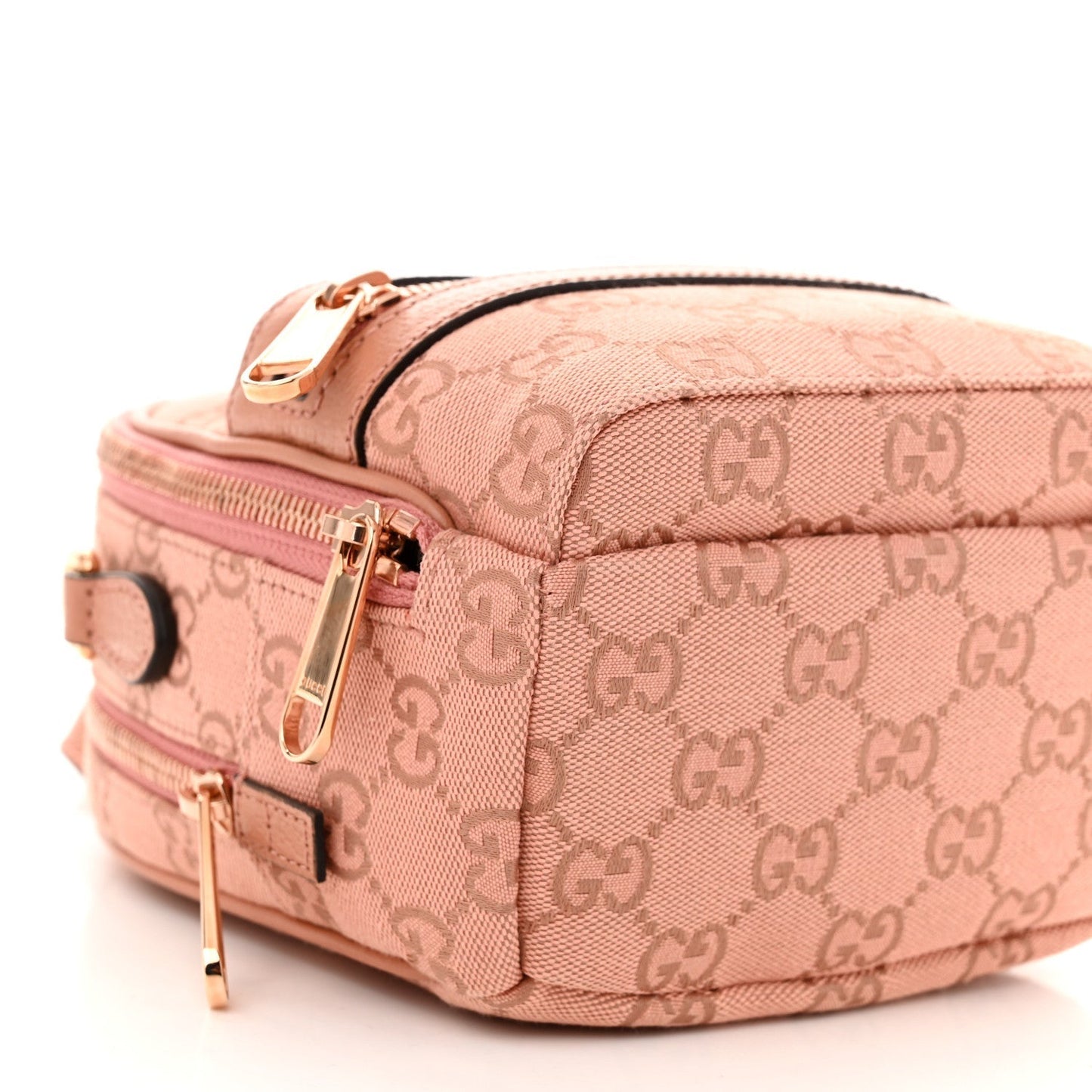 Monogram Textured Dollar Calfskin Mini Ophidia Crossbody  Cloche Rose Pink