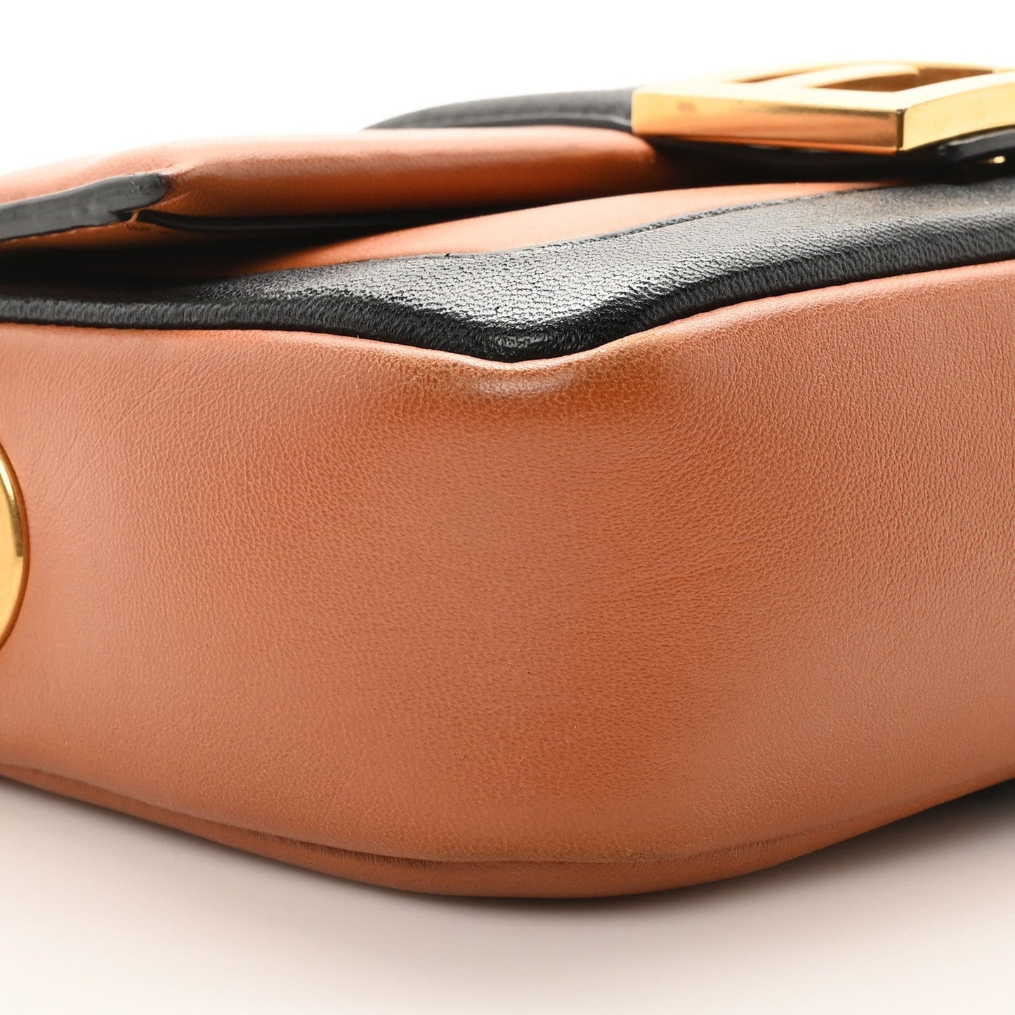 Nappa Apolo Bi-Color Mini Chain Baguette Brandy Black