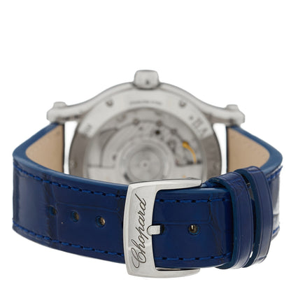Stainless Steel Alligator Diamond 36mm Happy Sport Sun, Moon and Stars Automatic Watch