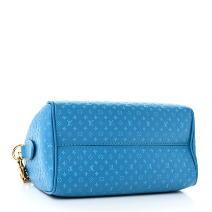 Calfskin Nanogram Embossed Speedy Bandouliere 20 Blue