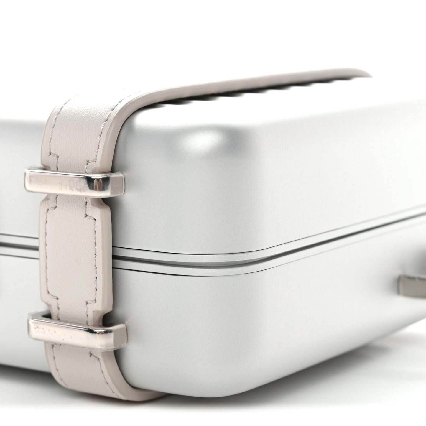 X RIMOWA Aluminum Personal Clutch On Strap Silver