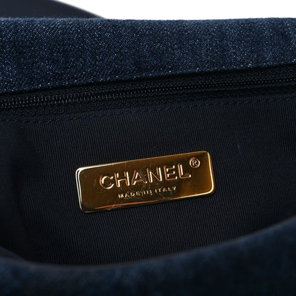 Denim Quilted Medium Chanel 19 Flap Blue