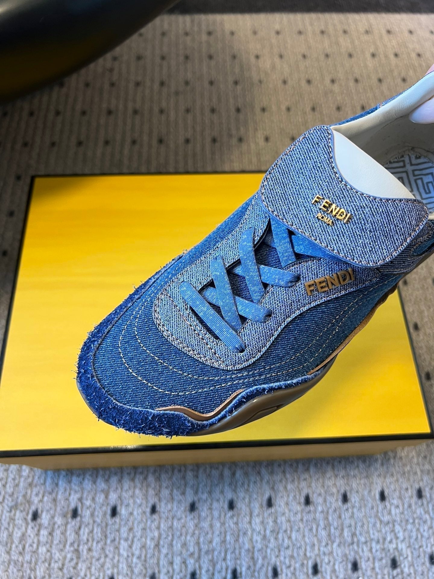 Fendi 2025 Wave Pulse Sneaker Blue Denim Fabric 561227
