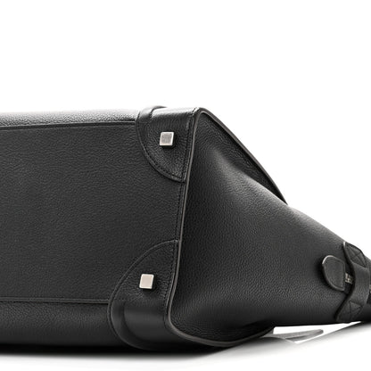 Drummed Calfskin Mini Luggage Black