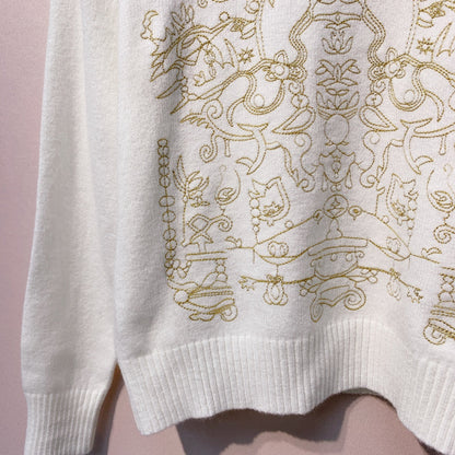 CD 25 Knit Sweater White Wool 320041