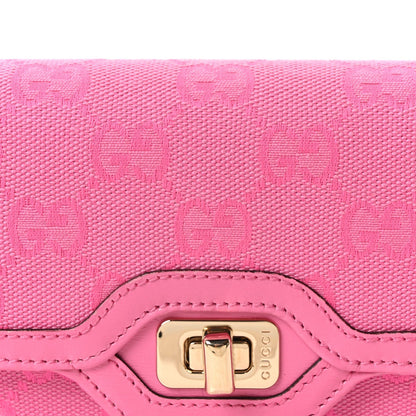 GG Monogram Scratch Lux Calfskin Mini Luce Shoulder Bag Blossom Rose Dark Blossom