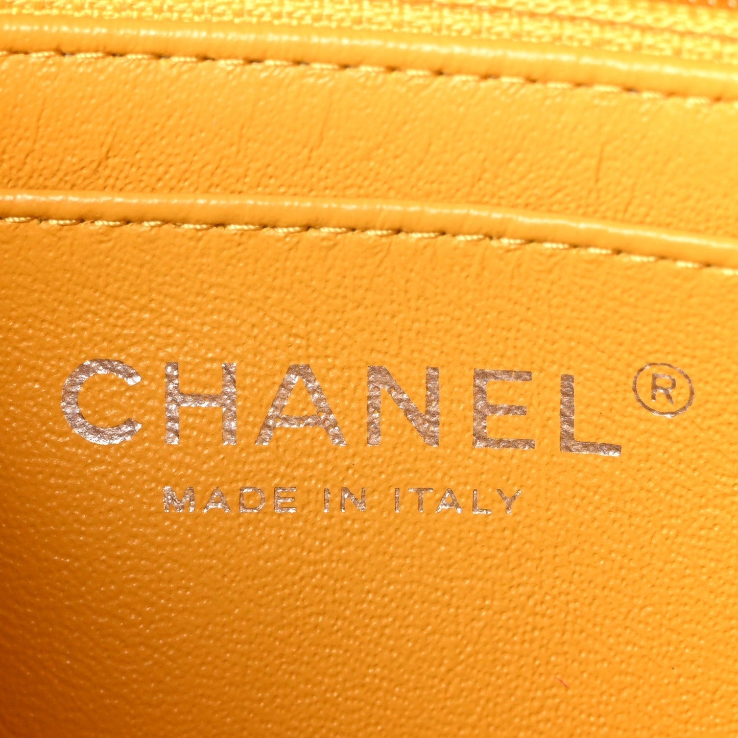 Lambskin Quilted Mini Rectangular Flap Yellow