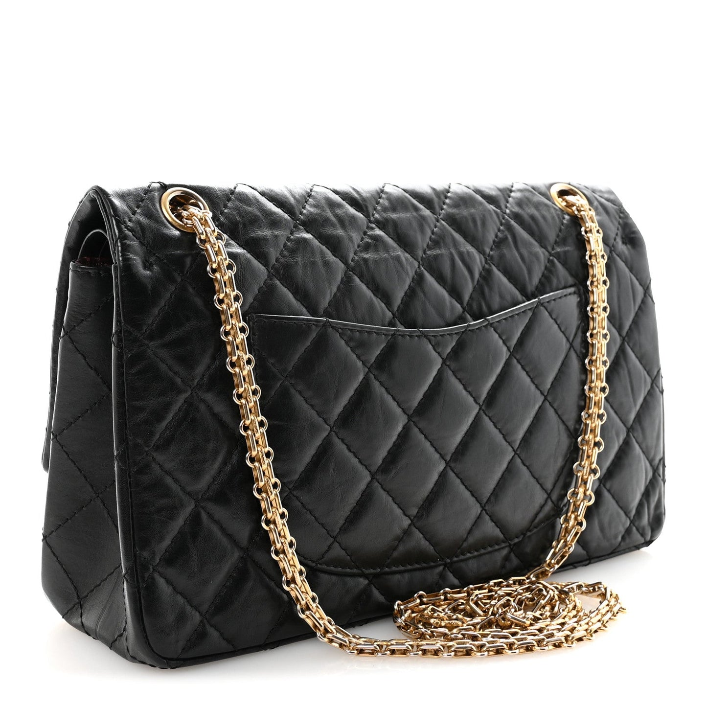 Aged Calfskin Quilted 2.55 Reissue 226 Flap Black