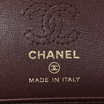 Lambskin Quilted Mini Double Flap With Hook Dark Brown