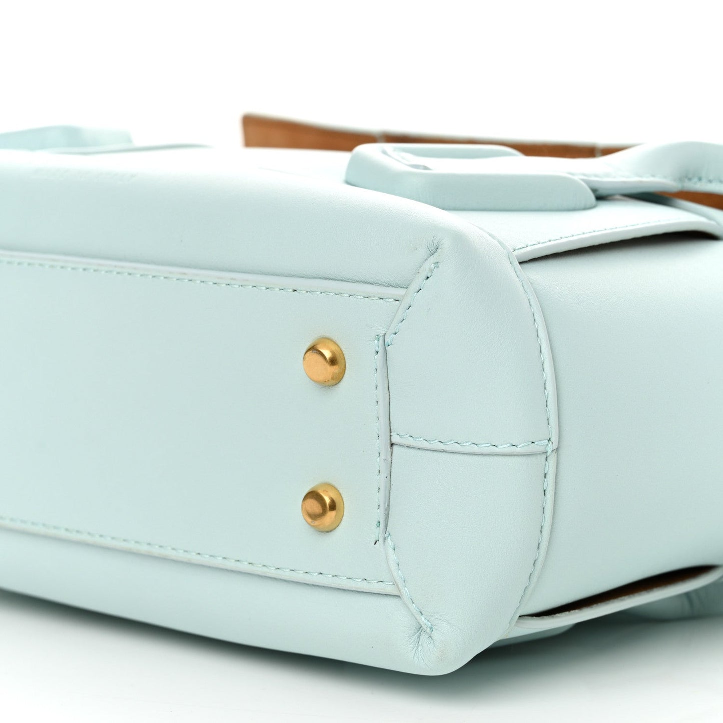French Calfskin Maxi Intrecciato Small Arco Pale Blue