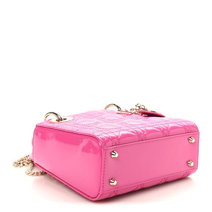 Patent Cannage Mini Lady Dior Pink
