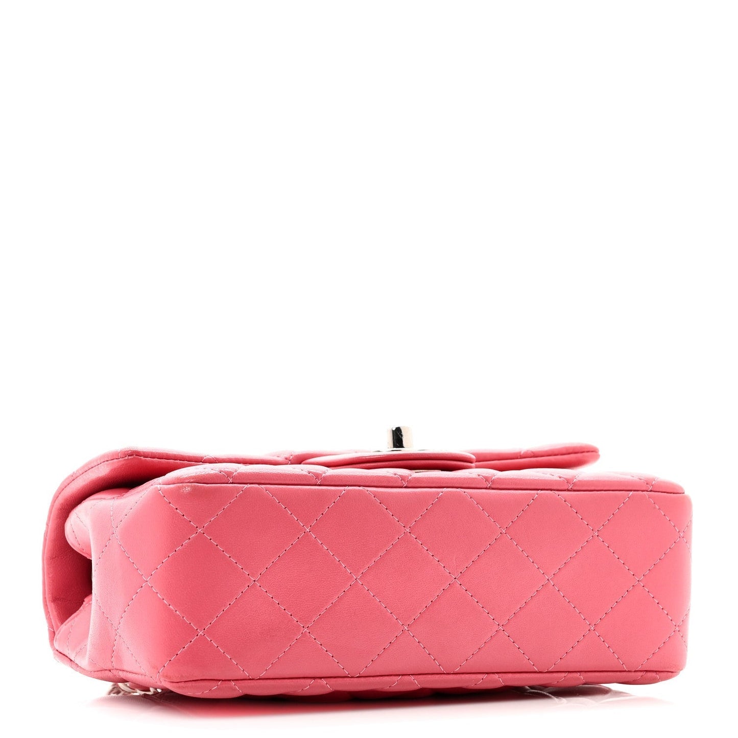 Lambskin Quilted Mini Rectangular Flap Pink