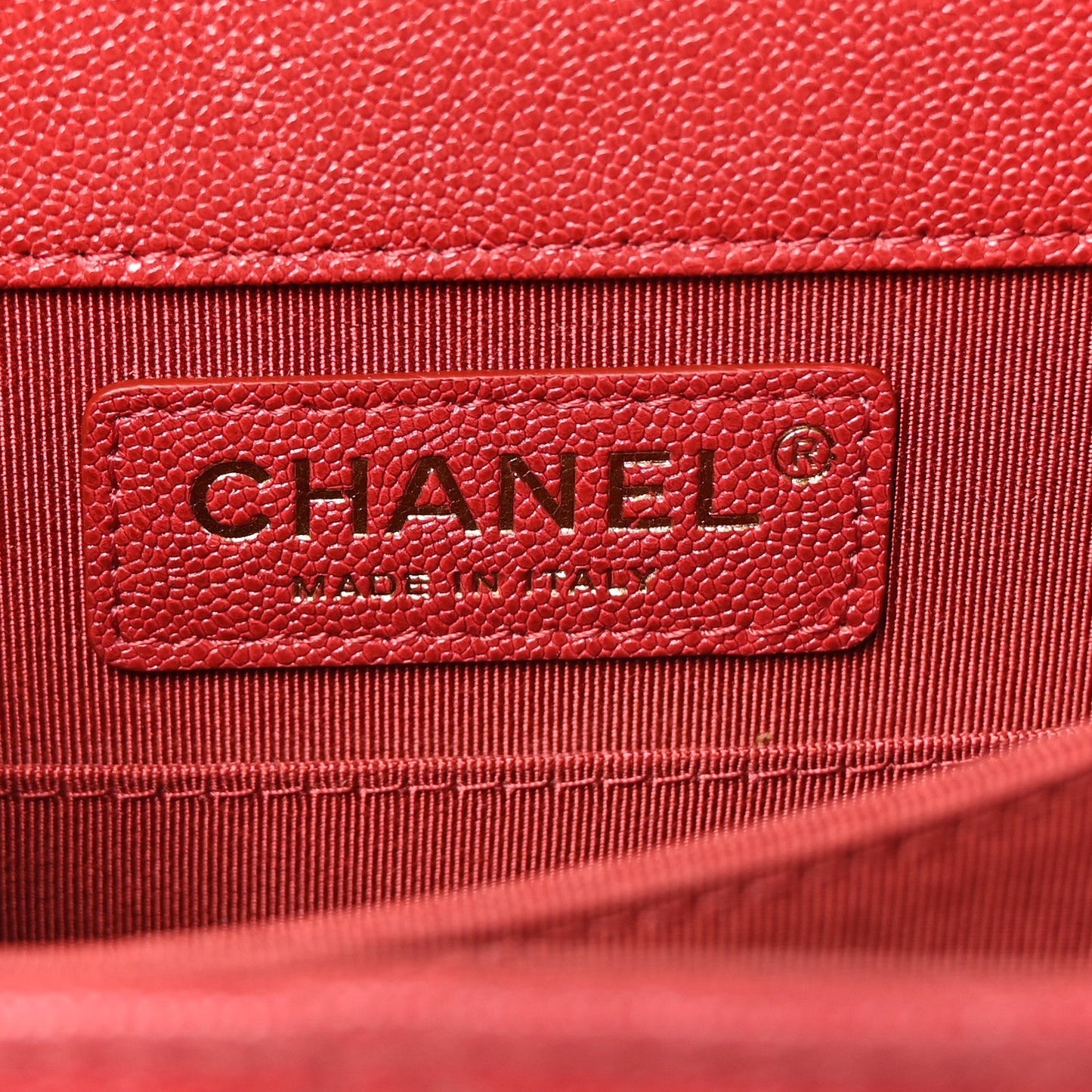 Caviar Quilted North South Boy Flap Red