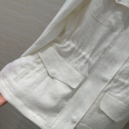 LP CLASSIC STAND-COLLAR LINEN JACKET 265165