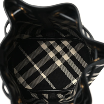 Check Mini Drawstring Pouch Black Calico
