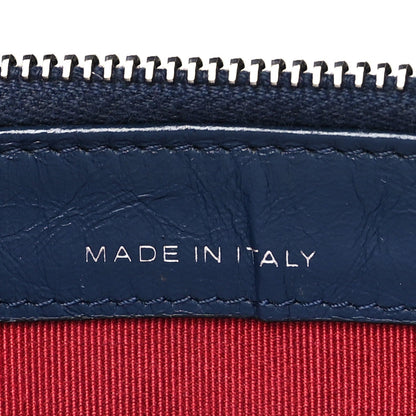 Aged Calfskin Quilted Small Gabrielle Clutch With Chain Navy Black
