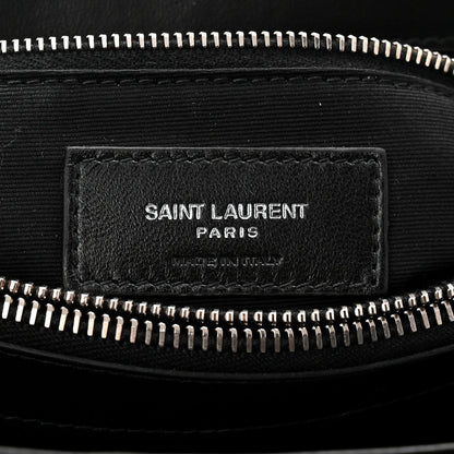 Calfskin Y Quilted Monogram Large Loulou Chain Satchel Black