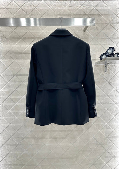 CD 25 Blazer With Belt Lapel Polyester