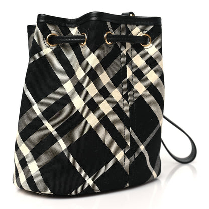 Check Mini Drawstring Pouch Black Calico
