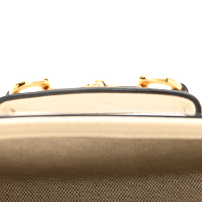 Azalea Calfskin Web Mini Horsebit 1955 Shoulder Bag Mystic White