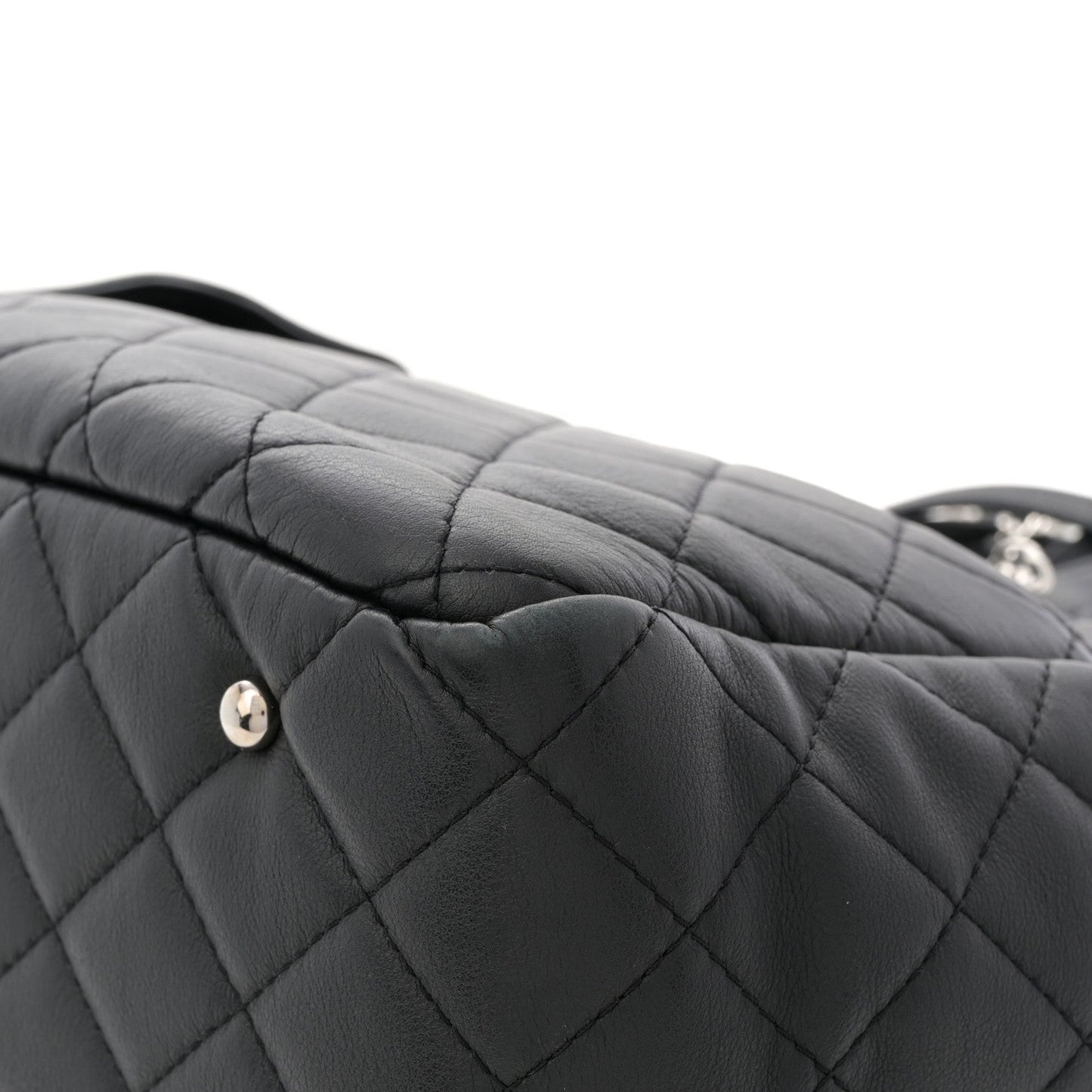 Calfskin Quilted Ultra Pocket Shopping Tote Black
