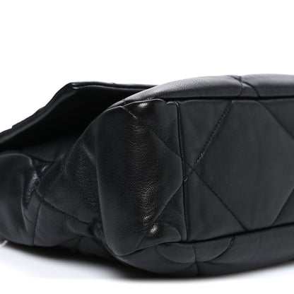Goatskin Quilted Large Chanel 19 Flap Black