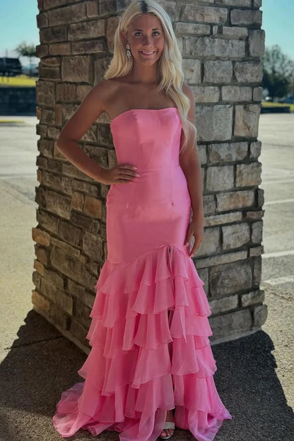 Mermaid Strapless Empire Two Tone Formal Party Dress