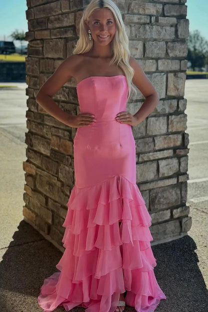 Mermaid Strapless Empire Two Tone Formal Party Dress