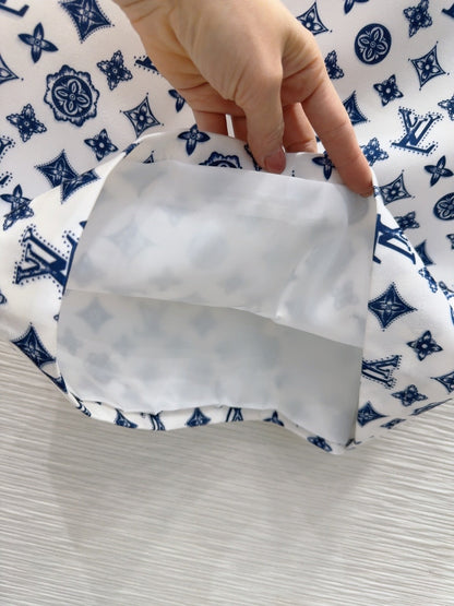 LV 25 Vest Dress Blue Polyester