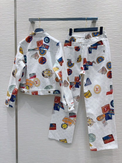 LV 25 Unique Logo Set Jacket Multicolor Cotton
