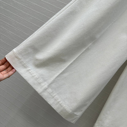Loewe Wide-leg Straight-leg Pants White Cotton
