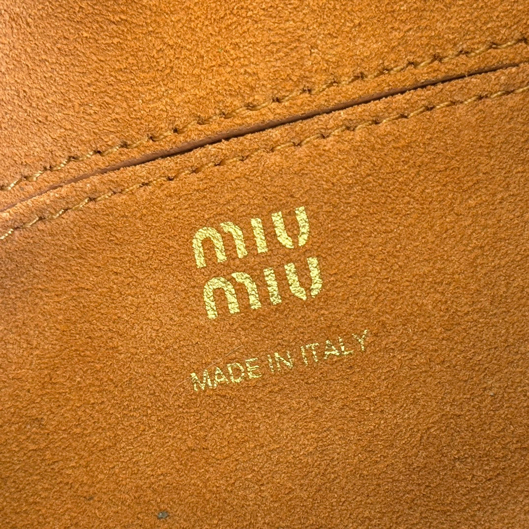 Miu Japan Pop-up Crossbody Bag 18cm Black Cowhide