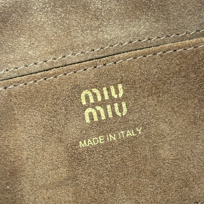 Miu Japan Pop-up Crossbody Bag 18cm Sand Cowhide