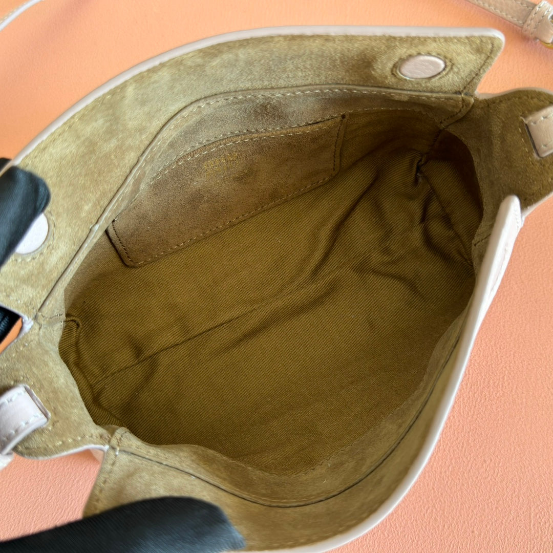 Miu Japan Pop-up Crossbody Bag 18cm Sand Cowhide