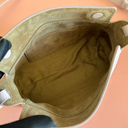 Miu Japan Pop-up Crossbody Bag 18cm Sand Cowhide