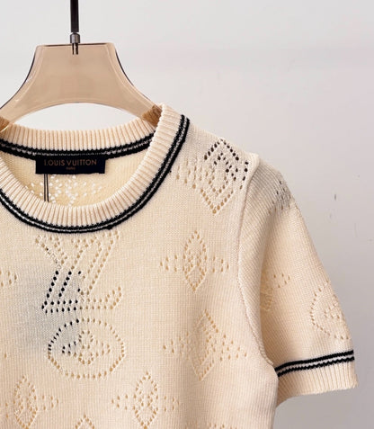 LV 25 T- Shirt and Tank Top Champagne Cream Wool 232733