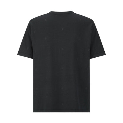 LV Minimalist Design T- shirt Black Coton Spandex