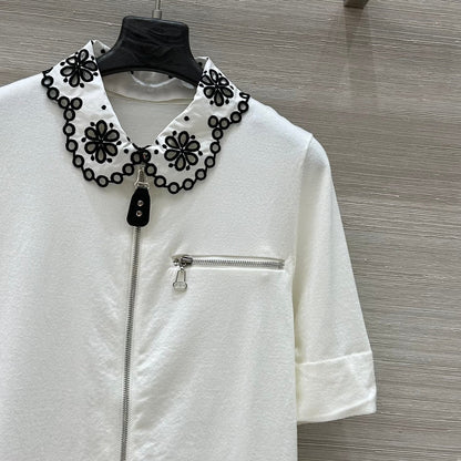 LV 25 Flower T Shirt White Cotton