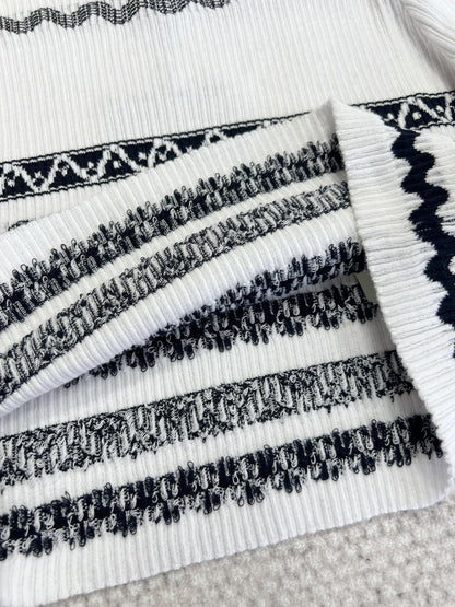 LV 25 Pattern T-shirt White Black Cotton