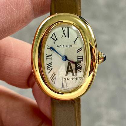 Baignoire Gold Case Brown Leather Strap
