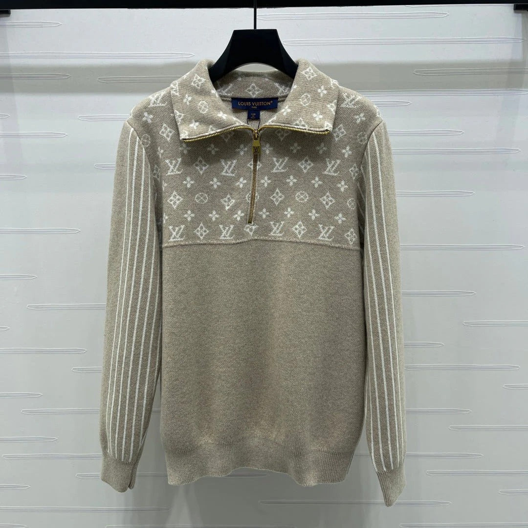 LV 25S LONG-SLEEVE COLOR-BLOCK COLLARED SHIRT 0166