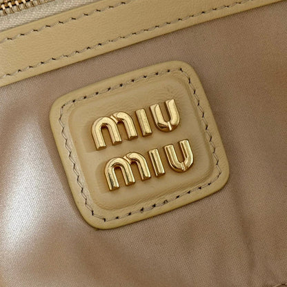 ARCADIE MATELASSÉ BAG 27 BEIGE IN CALFSKIN GOLD HARDWARE