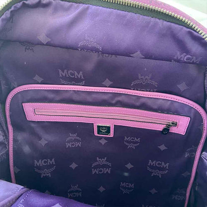 MCM Visetos Large Sprinkle Stud Stark Backpack Purple