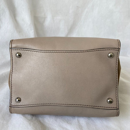 Prada Nude Leather Twin Pocket Double Handle Tote Bag