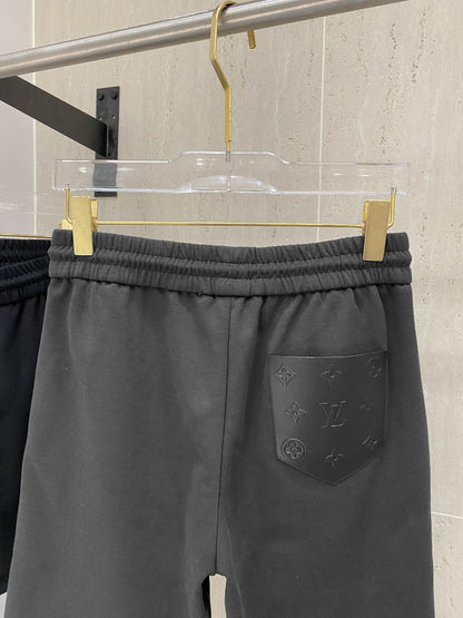 LV CASUAL SHORTS DARK GRAY COTTON STRETCH FABRIC 239610